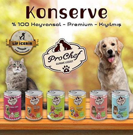 Prochef 16 Adet Yavru Kuzu Etli Kıyılmış Köpek Maması ( 415 Gr Pro Chef Konserve Yaş Mama )