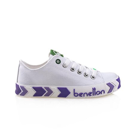 Benetton Lila Kadın Çizgili Spor Ayakkabı BN-30620