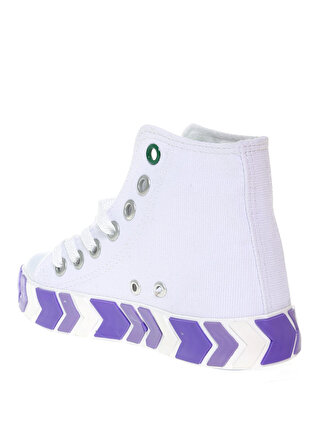 Benetton Beyaz - Mor Kız Çocuk Yürüyüş Ayakkabısı BN-30634 316-Beyaz-Lila