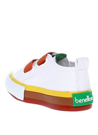 Benetton Beyaz  -  Turuncu Kız Bebek Yürüyüş Ayakkabısı BN-30648 452-Beyaz-Turuncu