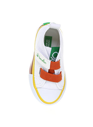 Benetton Beyaz  -  Turuncu Kız Bebek Yürüyüş Ayakkabısı BN-30648 452-Beyaz-Turuncu