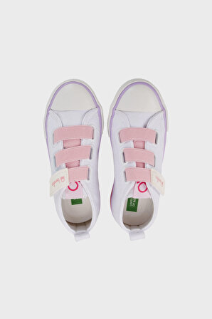 Benetton Beyaz - Pembe Kız Çocuk Yürüyüş Ayakkabısı BN-30649 177-Beyaz-Pembe