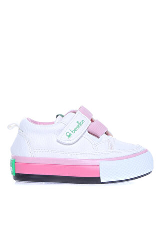 Benetton Beyaz - Pembe Bebek Yürüyüş Ayakkabısı BN-30445 177-Beyaz-Pembe