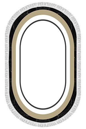 Oval Saçaklı 2'li Banyo Paspas Takımı Serik Beyaz