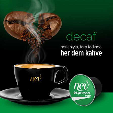 NEV ESPRESSO® Kafeinsiz Kapsül Kahve Nespresso® Uyumlu (10x10) 100 Adet