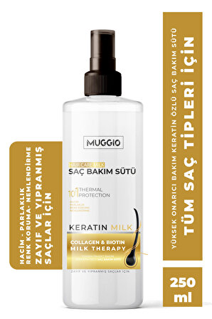 Muggio Keratin Saç Bakım Sütü 250 Ml (kolajen & Biotin Takviyeli )