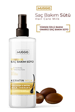 Muggio Keratin Saç Bakım Sütü 250 Ml (kolajen & Biotin Takviyeli )