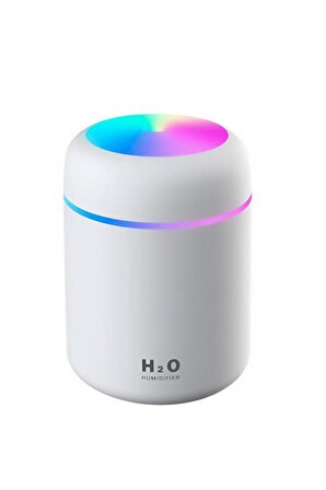 H2o Humidifier Hava-Oda- Araç Nemlendirici Led Işıklı Buhar Makinesi Beyaz