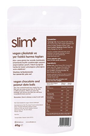 3 Paket Kakao Kaplı Glutensiz Vegan Yerfıstıklı Hurma Topları Raw Bites 60gr