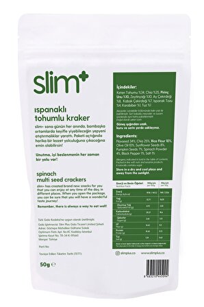 3 Paket Ispanaklı Glutensiz Vegan Tohum Kraker Cracks 50gr