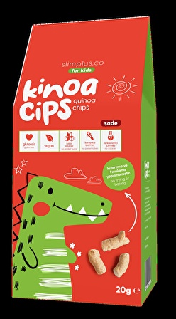 5 Paket 20G Sade Kinoa Cipsi for Kids Glutensiz Vegan Yağsız Cips Çocuklara Özel Ambalaj Sevimli Dinozor