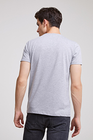 Twn Slim Fit Gri Düz Örgü T-shirt 0EC148551753M