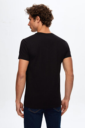 Twn Slim Fit Siyah Baskılı T-shirt 0EC145406006M