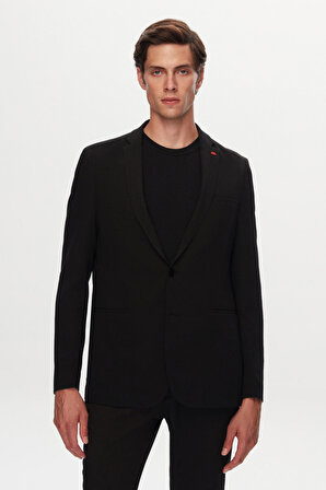Twn Slim Fit Siyah Düz Kırışmayan Sihirli Takim Elbise 1EC05IM20525M