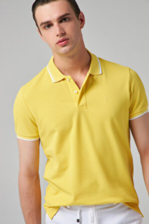 Twn Slim Fit Sarı Pamuklu Logo Baskılı T-Shirt 0EC146011783M