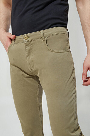 Twn Slim Fit Yeşil Armürlü Denim Pantolon 9ECC3T407340M