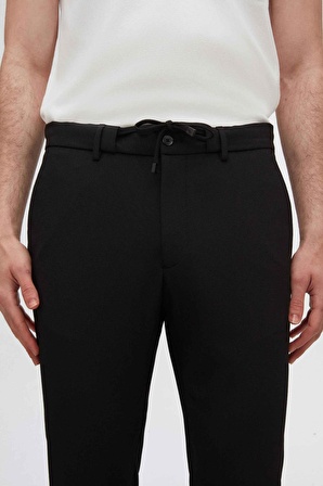 Twn Slim Fit Siyah Armürlü Jogger Pantolon