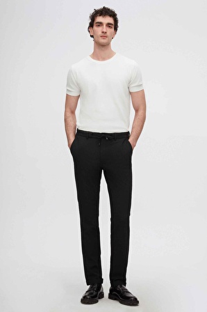 Twn Slim Fit Siyah Armürlü Jogger Pantolon