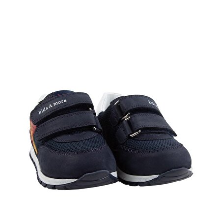 Carl Çift Cırtlı Deri Ve Air File Detaylı Erkek Bebek Sneaker Lacivert