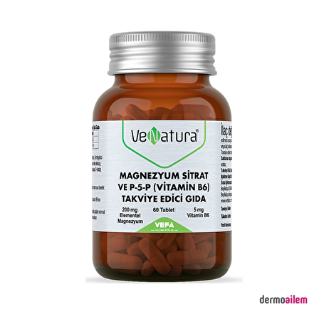 Venatura Magnezyum Sitrat ve P-5-P Vitamin B6 60 Tablet