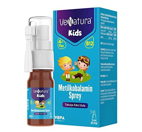 Venatura Kids B12 Metilkobalamin 5 ml 60 Puf Sprey