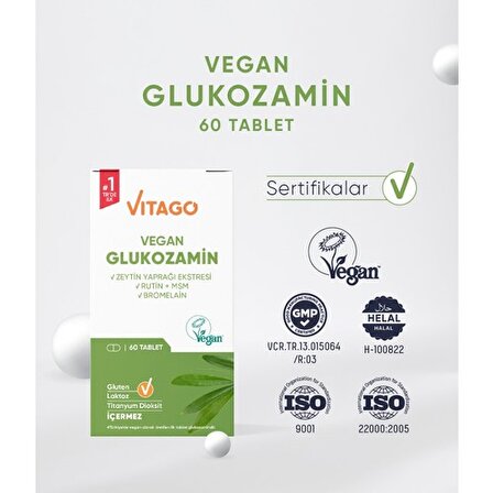 Vegan Glukozamin, Bromelain, Rutin Içeren 60 Tablet