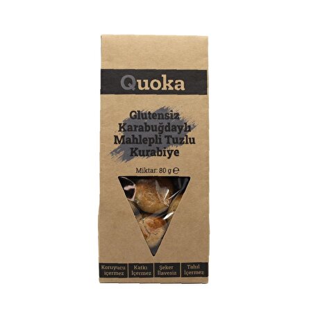 QUOKA Glutensiz, Rafine Şekersiz Tuzlu Kurabiye 1 paket x 80gr