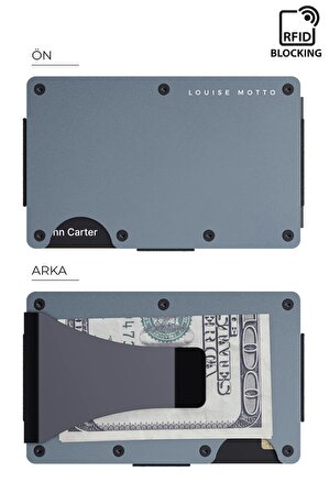 Cardx - Burano Clips - Yeni Nesil Minimalist Cüzdan & Metal Kartlık - Rfıd Koruma Unisex (GRİ)