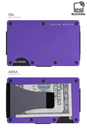 Cardx - Burano Clips - Yeni Nesil Minimalist Cüzdan & Metal Kartlık - Rfıd Koruma - Unisex (MOR)