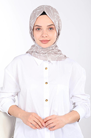 ShantuQ Rose Desenli Soft Twill Şal Bej