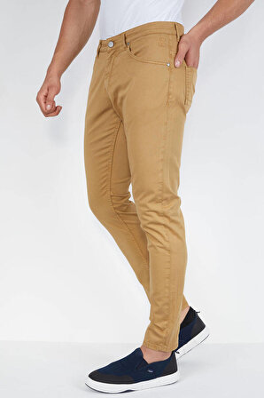 Erkek Huston Slim Fit Pantolon Camel