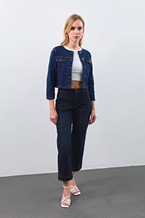 Kadın Crop Jean Ceket