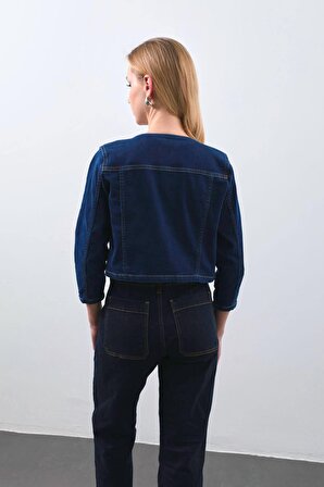 Kadın Crop Jean Ceket