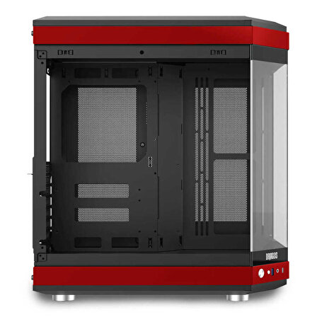 Dragos North Premium L PCI Express 4.0 Riser 1x Fan USB 3.0 + Type C ATX Mid Tower Panoramik Temperli Cam Gaming Bilgisayar Kasası Kırmızı Siyah