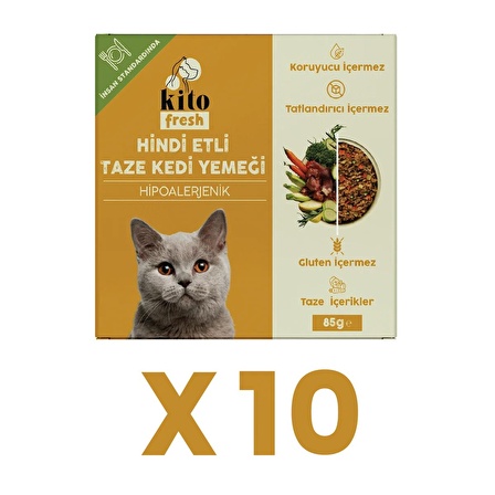 Hindi Etli Kedi Kito Fresh X 10 (850 gr)