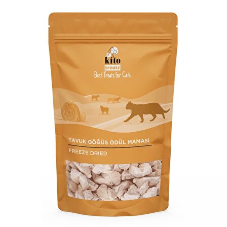 Kito Freeze Dried Tavuk Göğüs Ödül Maması 30 gr (Kediler için)