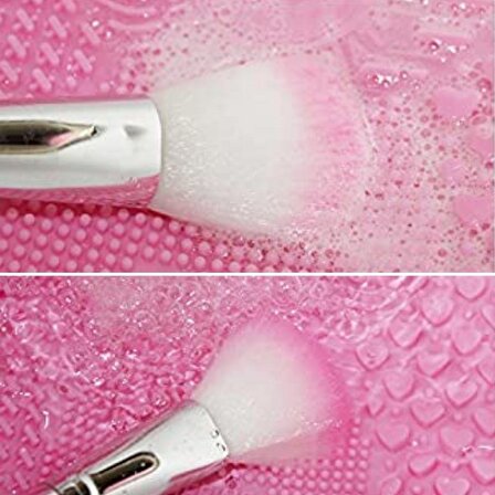 BUFFER® Pratik Silikon Kolay Kozmetik Makyaj Fırçası Temizleme Pedi Fırça Matı Aparatı Aleti