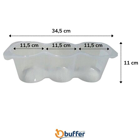 BUFFER® 3 Bölmeli Taşınabilir Dolap İçi Plastik Kavanoz Organizer Düzenleyici