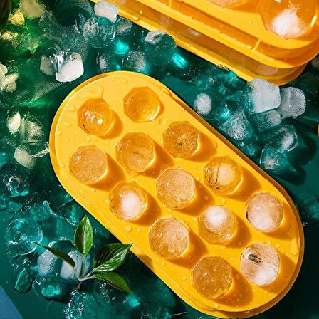 BUFFER® 13 Bölmeli Kristal Buz Yapma Kalıbı Silikon Renkli Şekilli Buz Küp Kalıbı Buzluk