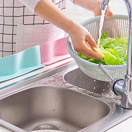 BUFFER® Vantuzlu Kauçuk Sıvı Sızdırmaz İzolasyon Mutfak Banyo Duş Bariyeri Lavabo Kenar Tutucu Set