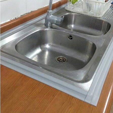 BUFFER® Gri Su Sızdırmaz  Banyo Mutfak Lavabo Küvet İzolasyon Şerit Bant 