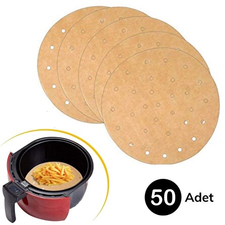 BUFFER® 50 Adet Air Fryer Pişirme Kağıdı Tek Kullanımlık Hava Fritöz Yağ Geçirmez Yapışmaz Gıda Pişi