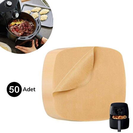 BUFFER® 50 Adet Air Fryer Pişirme Kağıdı Tek Kullanımlık Yağ Geçirmez Yapışmaz Gıda Pişirici