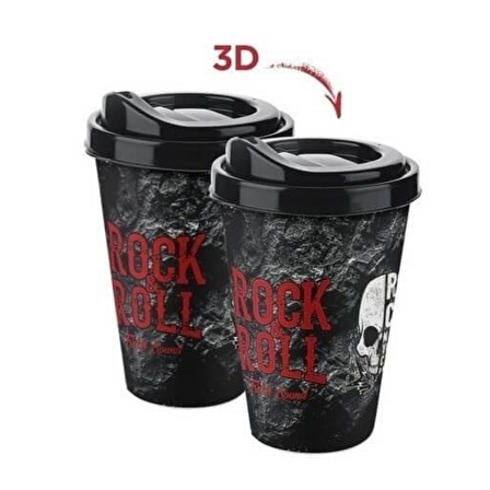 BUFFER® 3D Efektli Kapaklı Kahve Bardağı, Taşınabilir Pratik İçecek Bardağı