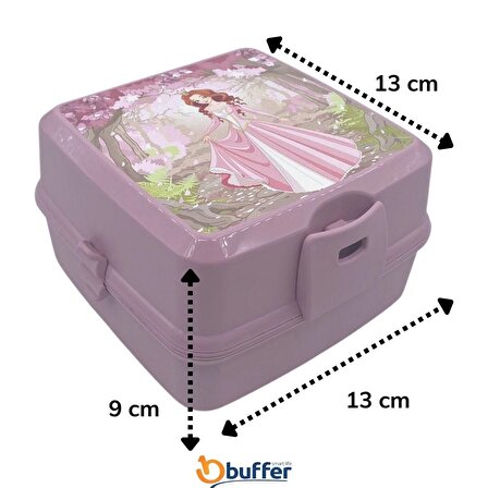 BUFFER® Kendiliğinden Kaşık Çatallı Beslenme Kutusu 4 Bölmeli Pratik Beslenme Kabı 
