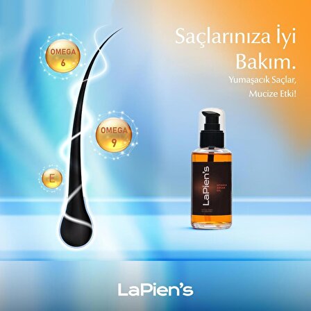 Lapien's Kuru Cansız Yıpranmış Saçlara Özel Yoğun Besleyici Parlaklık Veren Kabarma Önleyici Argan Yağı 100ml