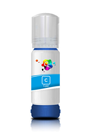 QC Epson EcoTank L8180 Uyumlu Yazıcı Mürekkebi 70ml C Cyan Mavi Dye