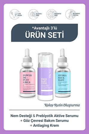 Anti Aging Etkili, Yoğun Nem Destekli ve Göz Çevresi Aydınlatıcı Etkili Cilt Bakım Seti SET-109 