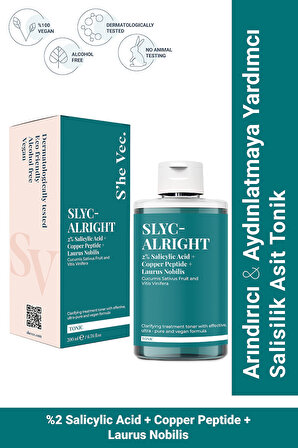 SLYC-ALRIGHT – Arındırmaya ve Aydınlatmaya Yardımcı Salisilik Asit Tonik (200 ml)