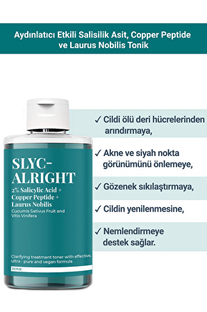 SLYC-ALRIGHT – Arındırmaya ve Aydınlatmaya Yardımcı Salisilik Asit Tonik (200 ml)